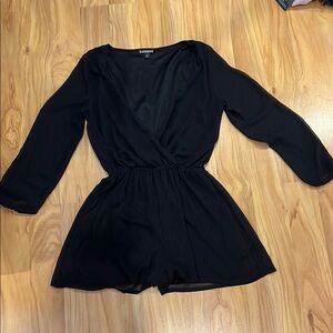 Express Black V-Neck Romper